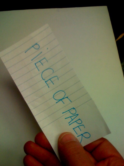 Piece of paper